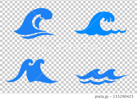 水や波のアイコン素材セット 133290425