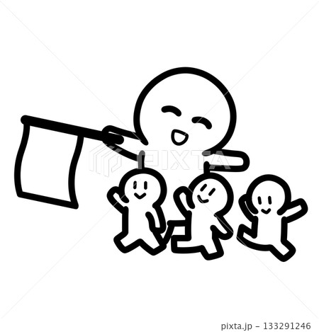 見守り活動をする人物のイラスト 133291246