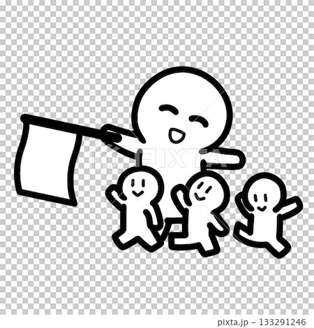 見守り活動をする人物のイラスト 133291246