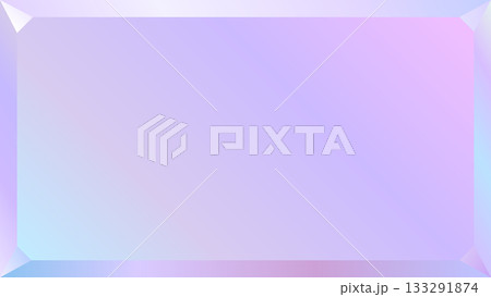 オーロラカラーの四角い宝石フレーム　薄紫色　16：9 133291874