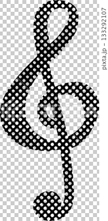 黑點圖案高音譜號插圖 黑點圖案高音譜號插圖 133292107