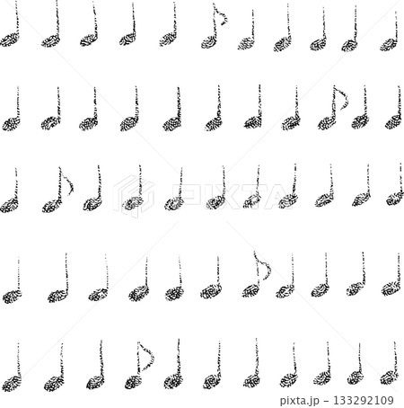 手描きの音符柄の背景イラスト、黒色 133292109