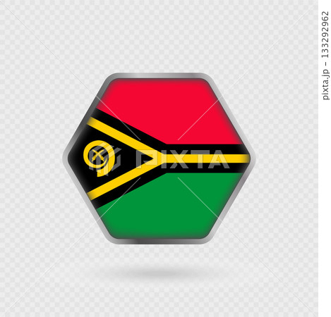 Vanuatu flag in a hexagon frame. Vanuatu flag in a hexagon frame. 133292962