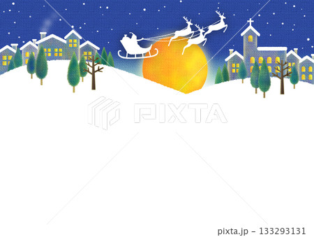 クリスマスの夜 背景 サンタクロース 3 クリスマスの夜 背景 サンタクロース 3 133293131