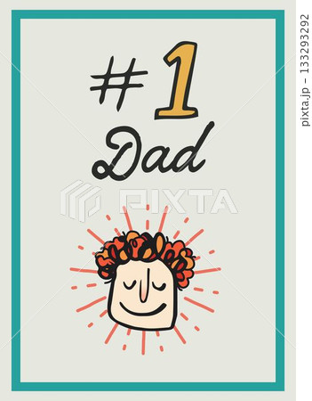 Number 1 dad text on card for fathers day 133293292