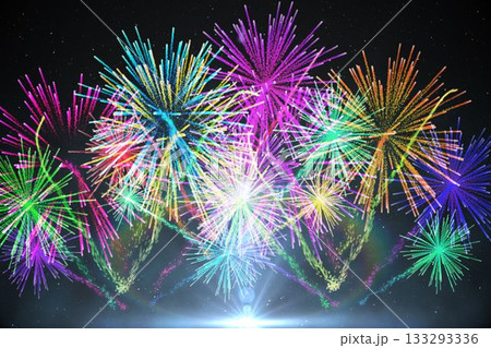 Digitally generated bright firework design Digitally generated bright firework design 133293336