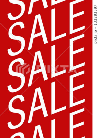 Repeated SALE text is covering entire frame in flat graphic with solid red background 133293397