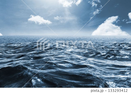 Waves flowing in sea against sky 133293412