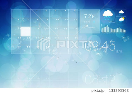 Interface with time weather and calender Interface with time weather and calender 133293568