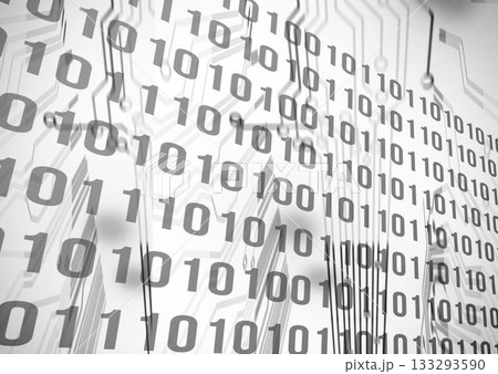 Binary code on circuit board 133293590