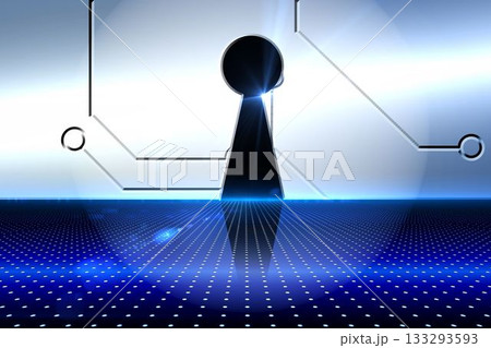 Keyhole on technological background 133293593