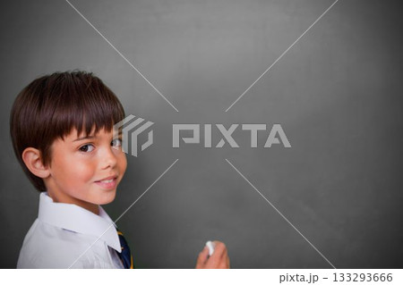 Cute pupil with chalkboard Cute pupil with chalkboard 133293666