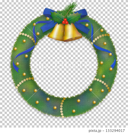 Christmas bell wreath frame background 4 blue Christmas bell wreath frame background 4 blue 133294017
