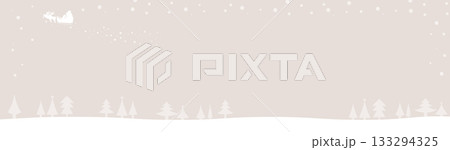 クリスマスの背景素材 サンタクロースとトナカイ クリスマスツリー フレーム素材 バナーサイズ クリスマスの背景素材 サンタクロースとトナカイ クリスマスツリー フレーム素材 バナーサイズ 133294325