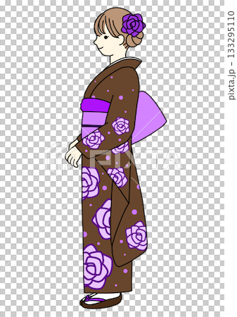 Brown furisode (long-sleeved kimono) Brown furisode (long-sleeved kimono) 133295110