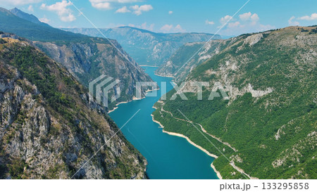 Piva river canyon aerial Montenegro 133295858