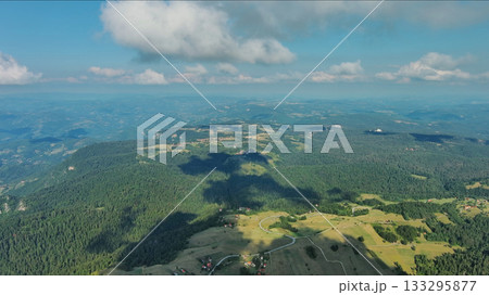 Mountains, hills and meadow, village in Tara park 133295877