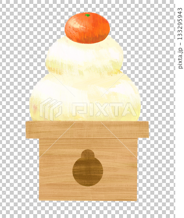 みかんがのった鏡餅 133295943