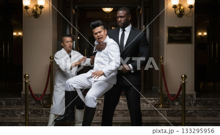 クラブのセキュリティに入店拒否されて強制退場させられる暴走族 133295956