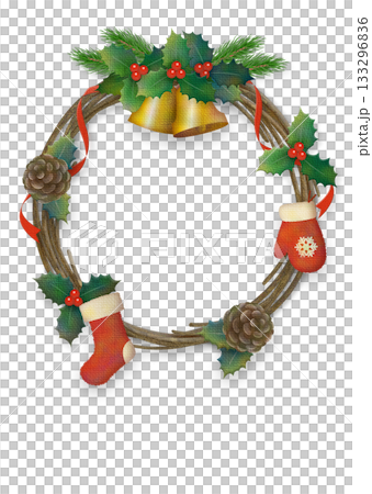 Christmas Natural Wreath Frame Background 1 133296836