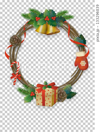 聖誕節自然花環框架背景 4 133296839