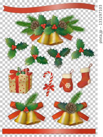 聖誕節配件插畫套裝 1 紅色 133297103