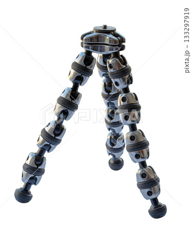 Flexible tripod with segmented legs and camera mount, ideal for photography and videography in dynamic or uneven environments 133297919
