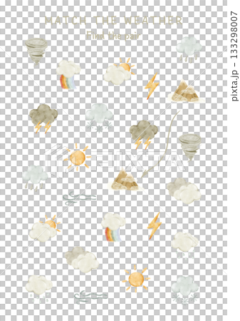 Children’s weather poster with sun, rain, clouds, rainbow, lightning, wind, fog, snow, hail, tornado. Fun “Find the Pair” matching game for preschool lessons, worksheets, and classroom activities. Children’s weather poster with sun, rain, clouds, rainbow, lightning, wind, fog, snow, hail, tornado. Fun “Find the Pair” matching game for preschool lessons, worksheets, and classroom activities. 133298007