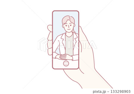 Person have online call with doctor 133298903