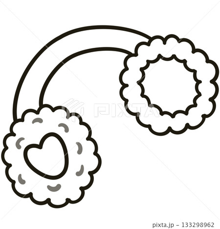 Minimalist Line black  Drawing of a Winter Christmas, Elegant Design, Cute hand drawn. 133298962