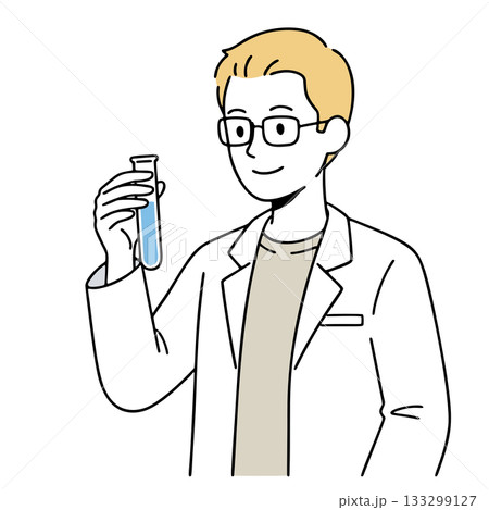白衣を着た研究員のイラスト　男性 133299127