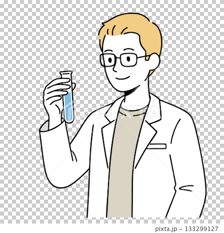 圖：一位身穿白大褂的男性研究員 133299127