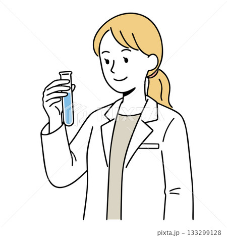 白衣を着た研究員のイラスト 女性 白衣を着た研究員のイラスト 女性 133299128