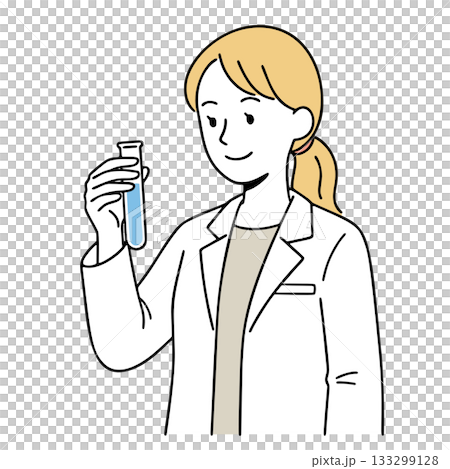 一位身穿白大褂的女研究員的插圖 133299128