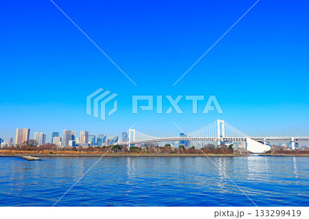 東京都港区、レインボーブリッジの風景 133299419