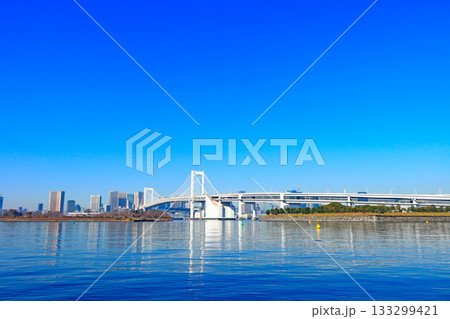 東京都港区、レインボーブリッジの風景 東京都港区、レインボーブリッジの風景 133299421