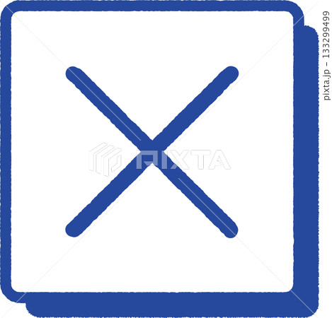 シンプルなバツのアイコン_四角背景 133299499