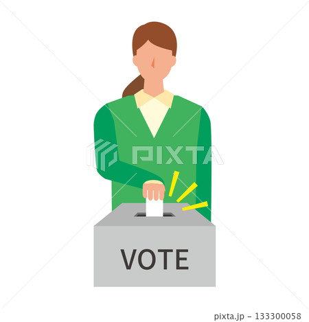 投票する女性 投票する女性 133300058
