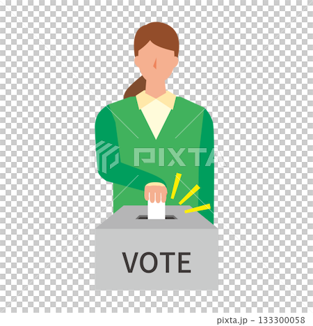 投票する女性 投票する女性 133300058