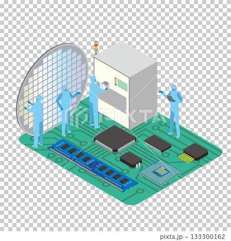 半導体製造業のイメージイラスト 133300162