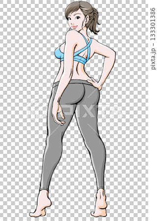 Young woman in sportswear posing looking back ver.2 133301386