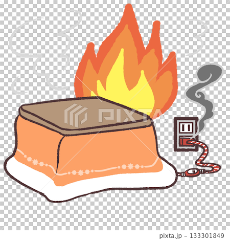 暖桌中火焰的插圖 133301849