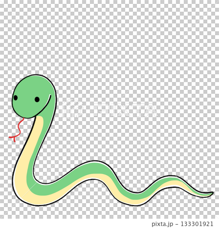 一條綠蛇的插圖 133301921