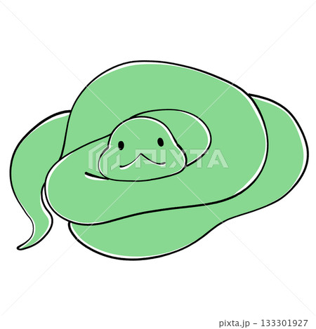 緑色の蛇のイラスト 133301927