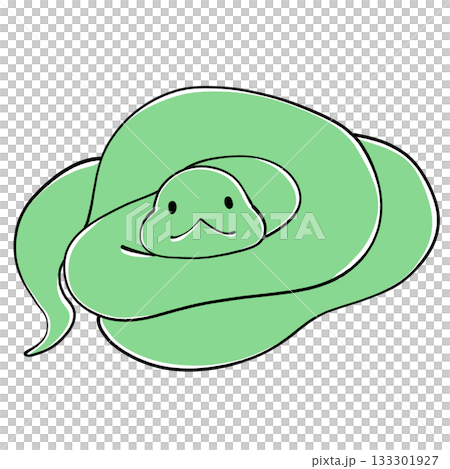 緑色の蛇のイラスト 133301927