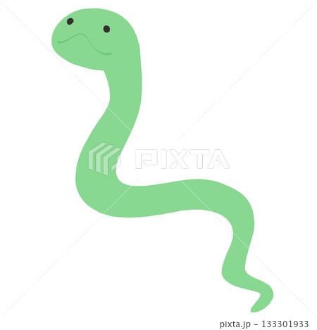 緑色の蛇のイラスト 133301933