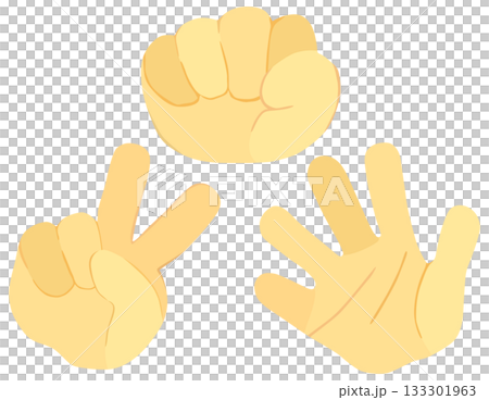 Simple rock-paper-scissors illustration vector material 133301963