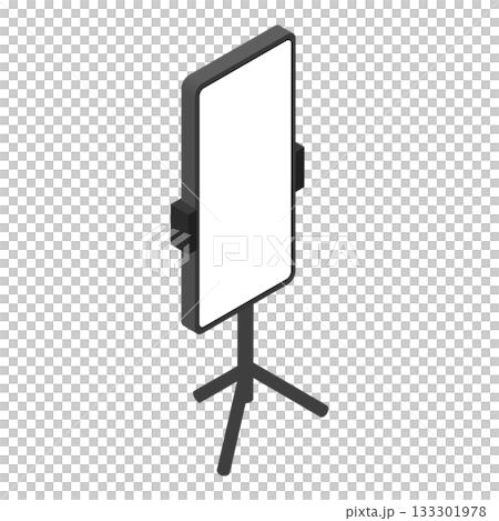 智慧型手機安裝在支架上的等距插圖 133301978