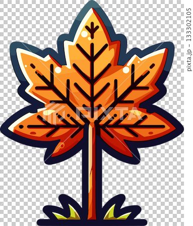 紅葉の形の木のイラスト 133302105