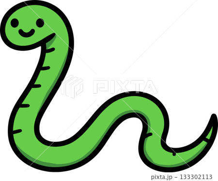 緑の蛇のイラスト 133302113